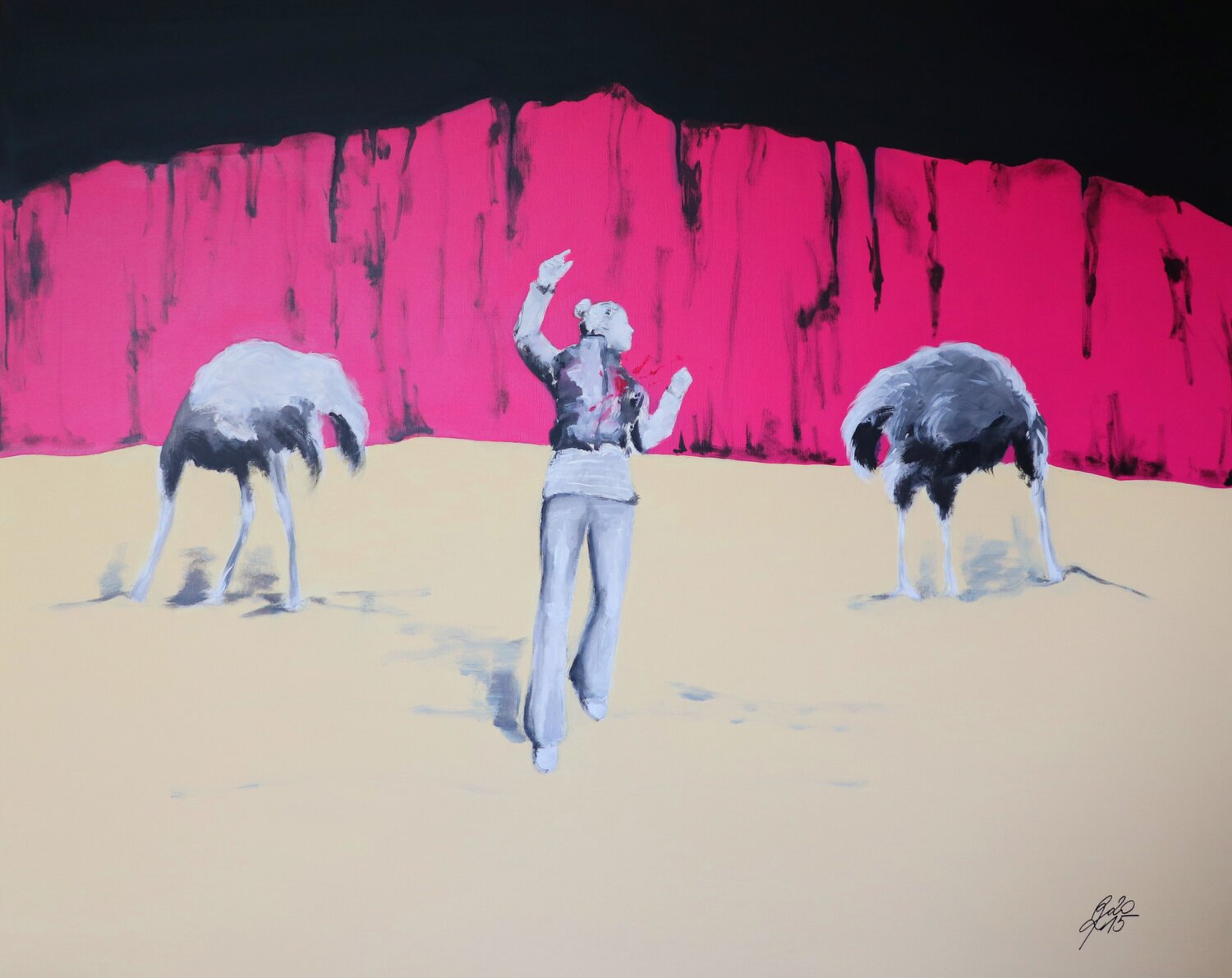 WOMAN SHOT Petra Kaindel Original painting for sale