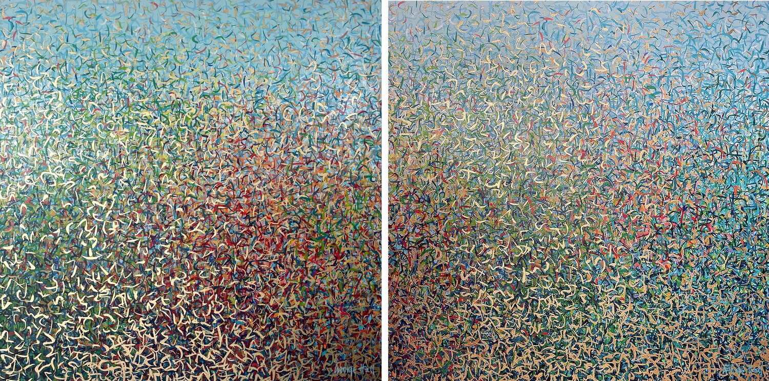 Magic Garden Duo George Hall Original painting for sale