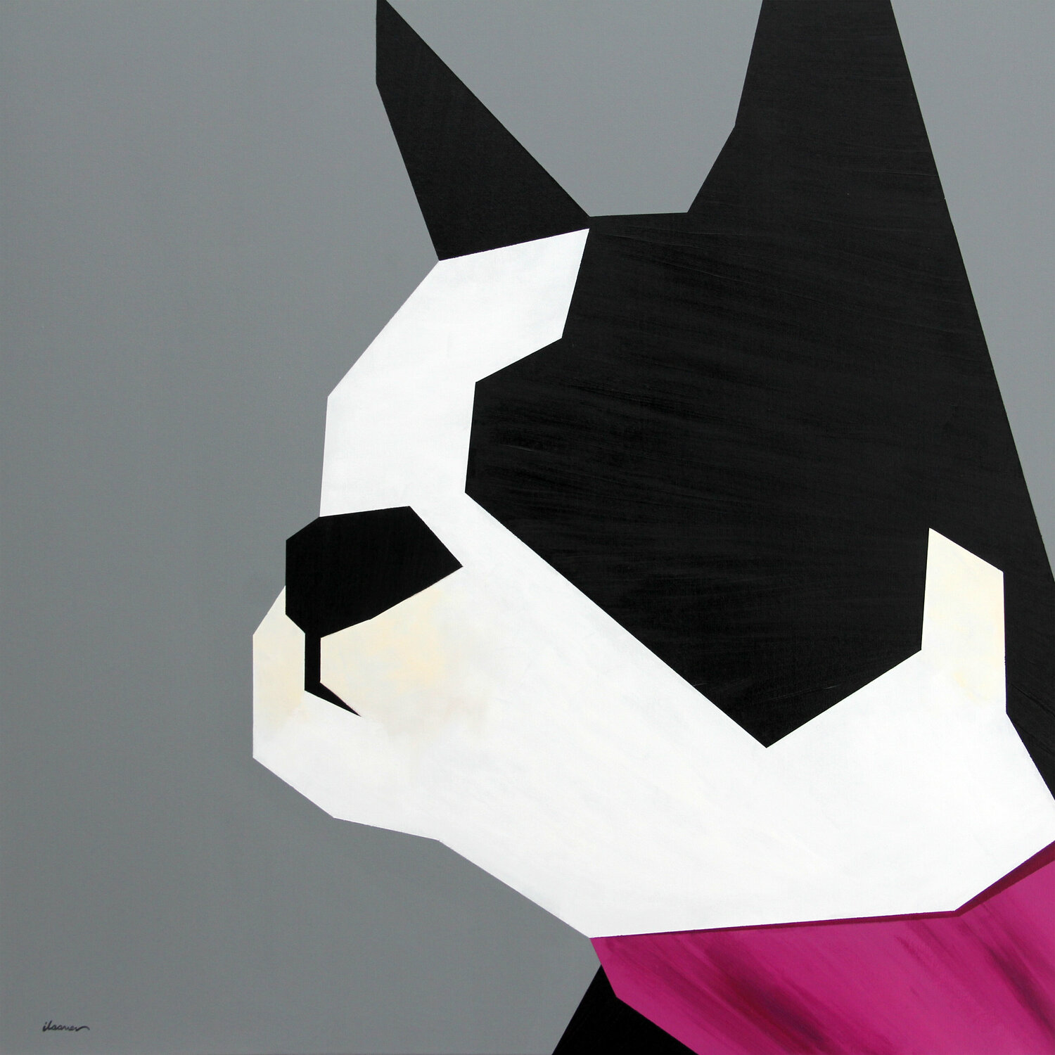 Geometric Terrier Ilaamen Pelshaw Original painting for sale