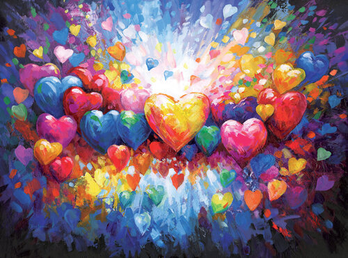 A thousand hearts for you by Leon Devenice, Painting for Sale on Select
