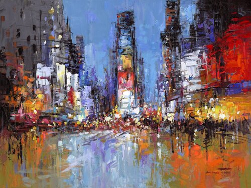 New York City Impressions II by Leon Devenice, Painting for Sale on Select