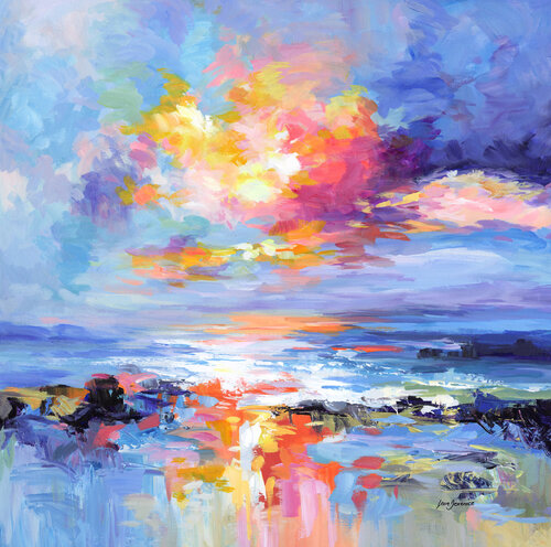 Sunset Over the California Coast by Leon Devenice, Painting for Sale on Select
