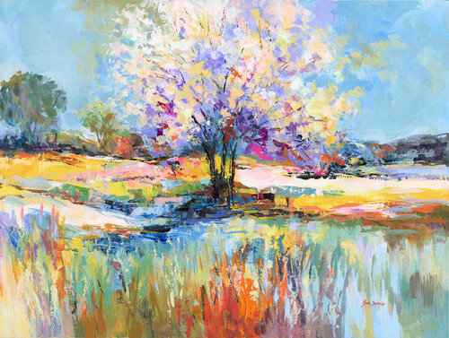 Spring Landscape Impressions by Leon Devenice, Painting for Sale on Select