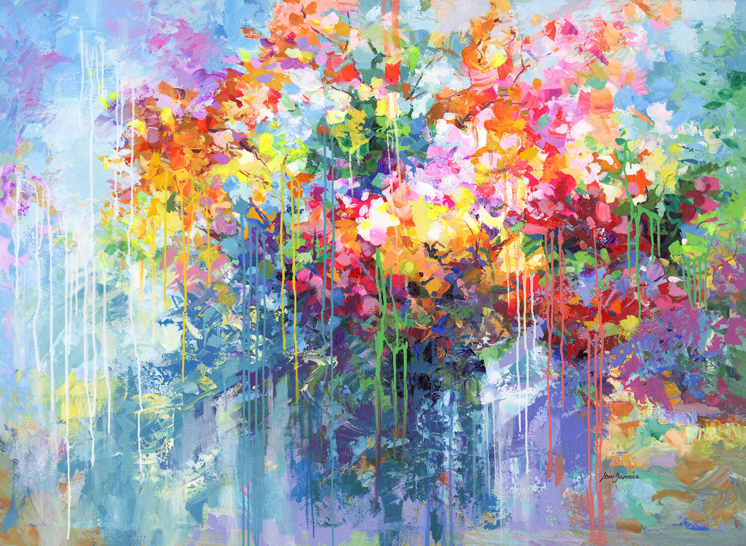 Abstract Floral Bouquet Leon Devenice Original painting for sale
