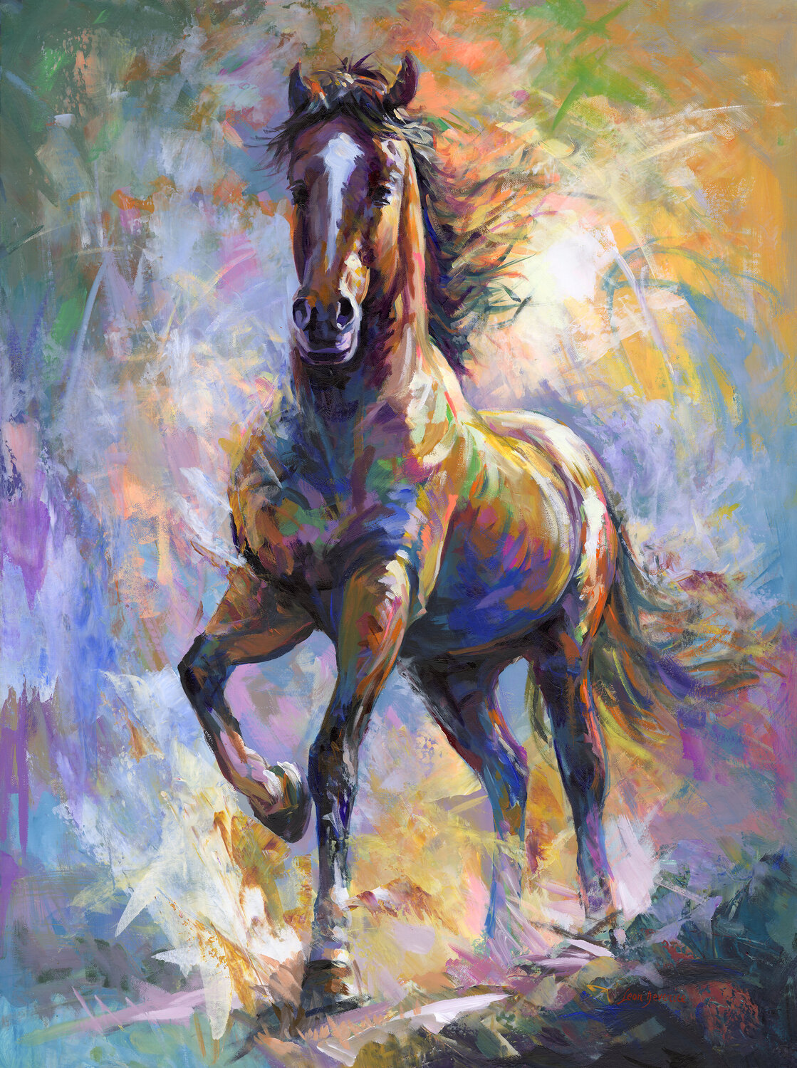 Radiant Horse Leon Devenice Original painting for sale