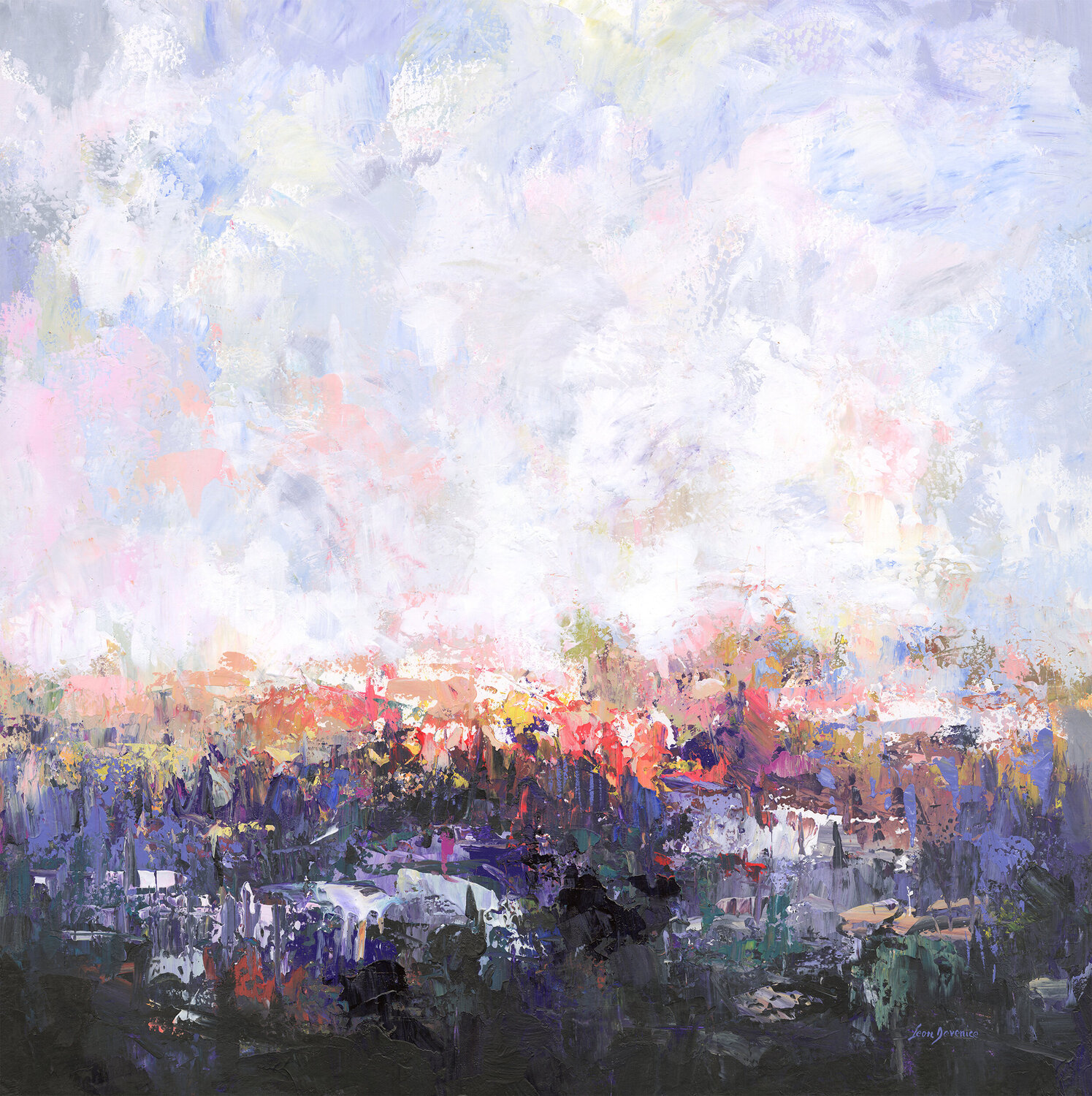 A sky full of hope Leon Devenice Original painting for sale