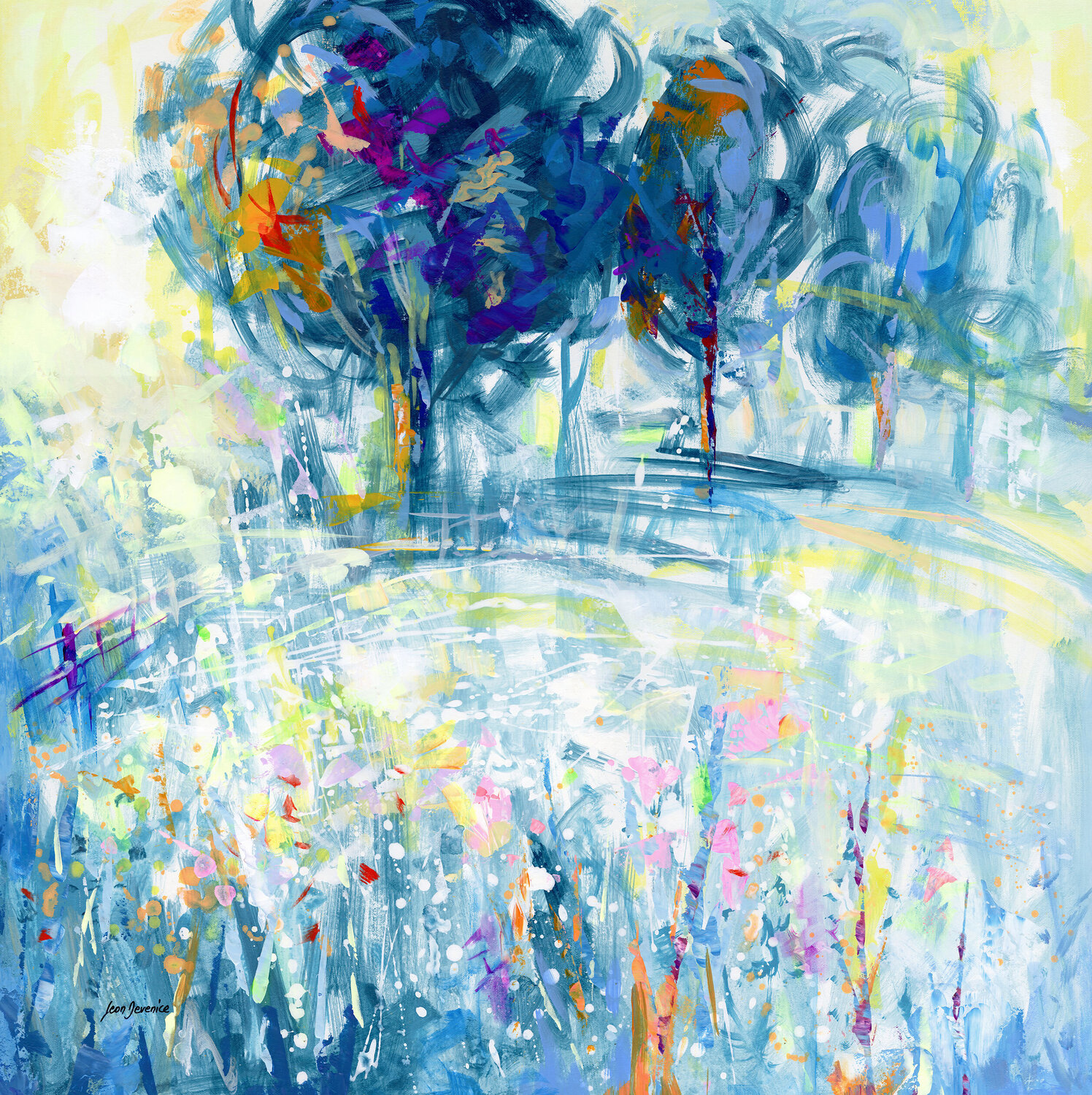 Meadow of Morning Light Leon Devenice Original painting for sale