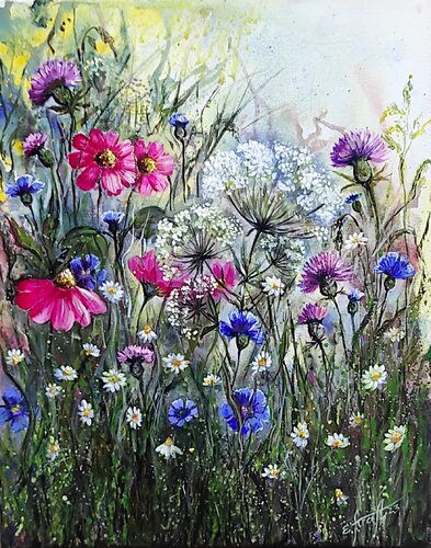 "Summer meadow I" by Elena Kraft, Painting for Sale on Select