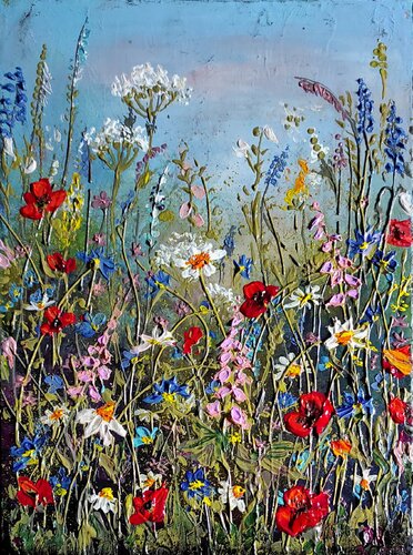 "SUMMER FLOWERS I " by Elena Kraft, Painting for Sale on Select