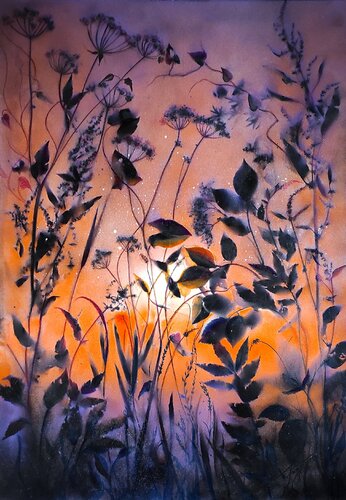 "FOGGY SUNSET I" by Elena Kraft, Painting for Sale on Select