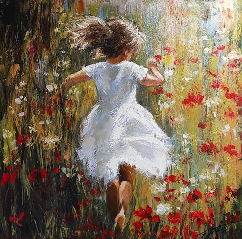 "Towards the sun.Childhood" by Elena Kraft, Painting for Sale on Select