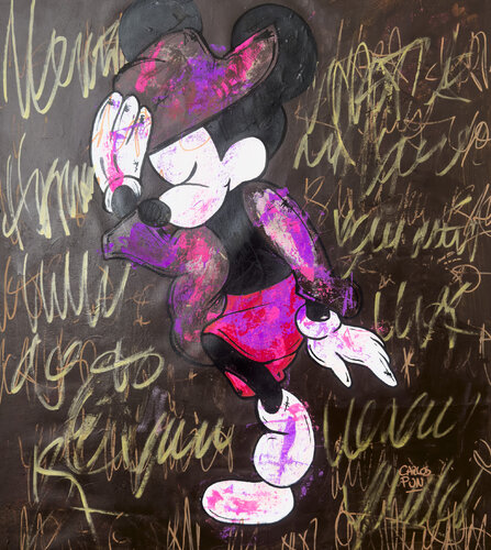 Michael Mouse Mickey Jackson over brown by Carlos Pun, Painting for Sale on Select