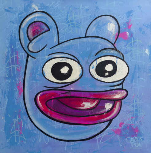 Based Brett over blue portrait by Carlos Pun, Painting for Sale on Select