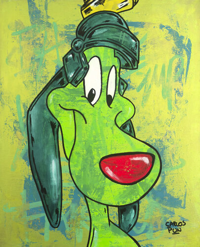 the green dog k9 marvins dog by Carlos Pun, Painting for Sale on Select