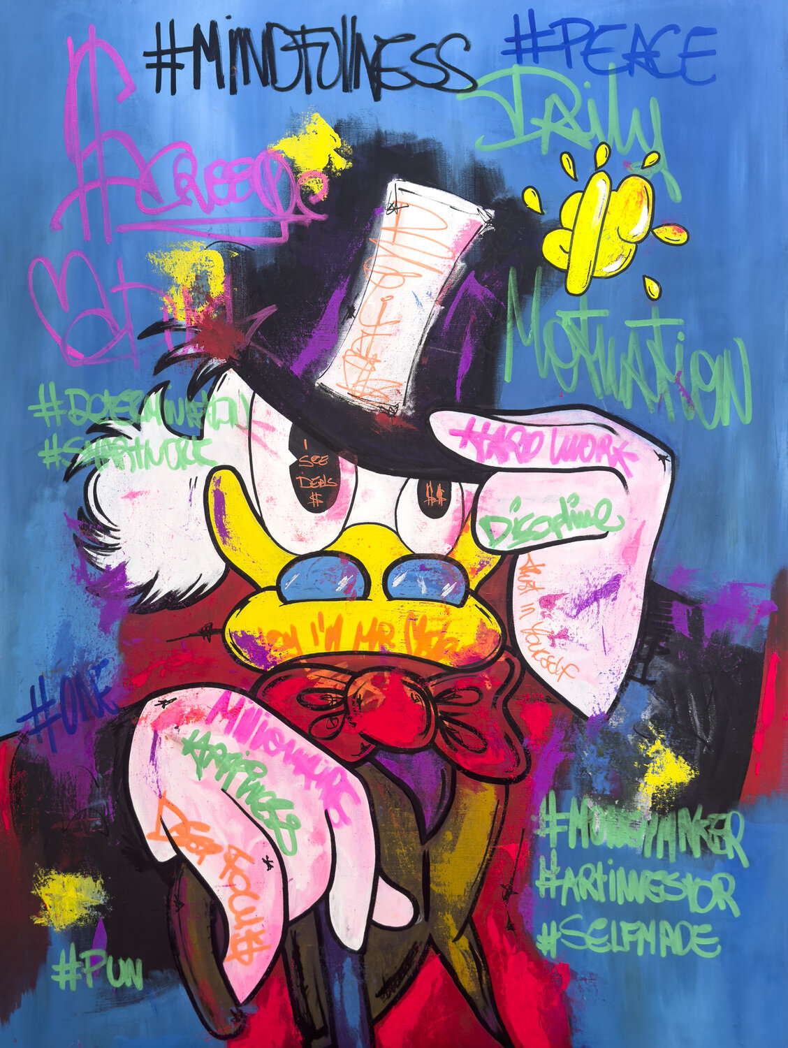 daily reminder feat scrooge mcduck Carlos Pun Original painting for sale