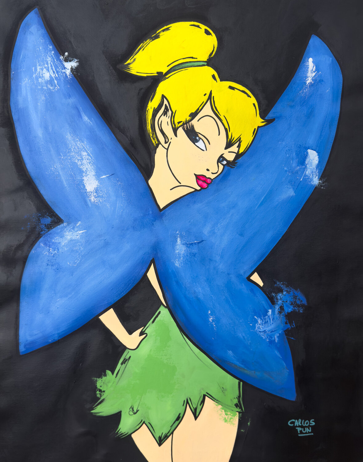 missed me? thinker bell Carlos Pun Original painting for sale