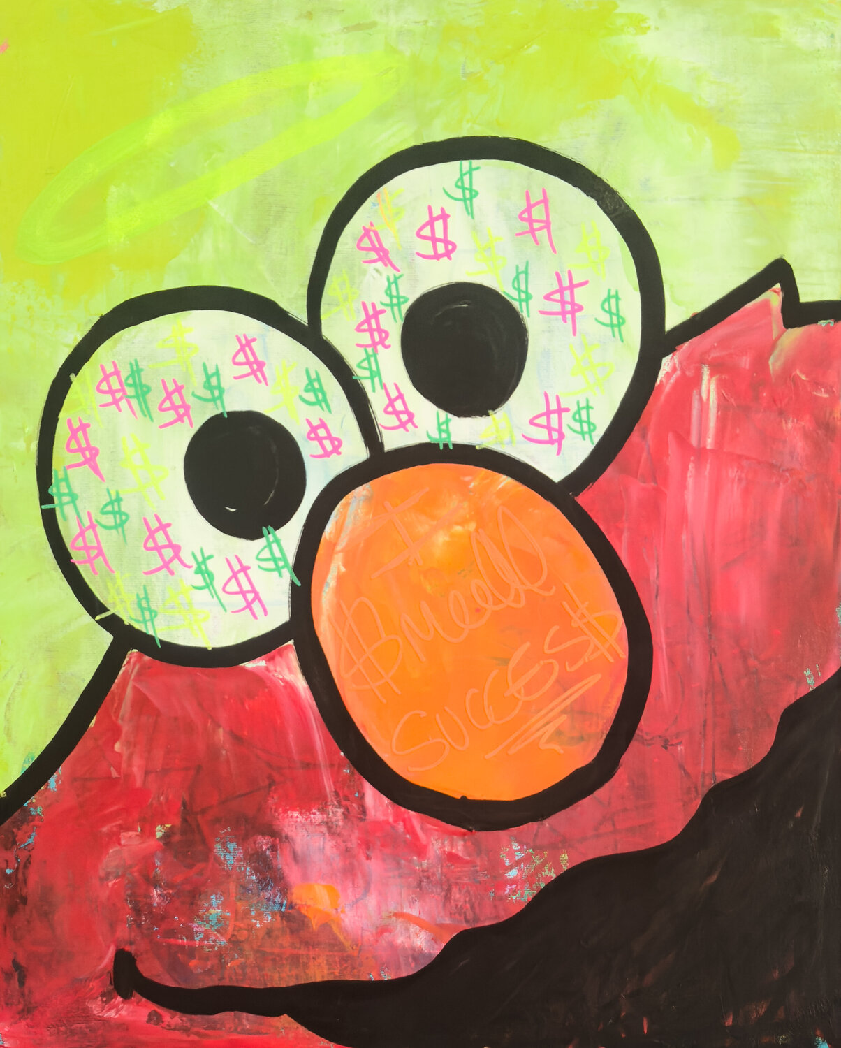 i smell success feat elmo Carlos Pun Original painting for sale
