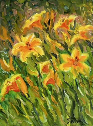 Orange Lilies by Bill Stone, Painting for Sale on Select