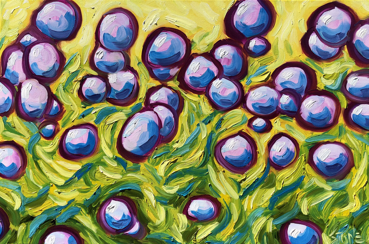 Floating Garden Bill Stone Original painting for sale