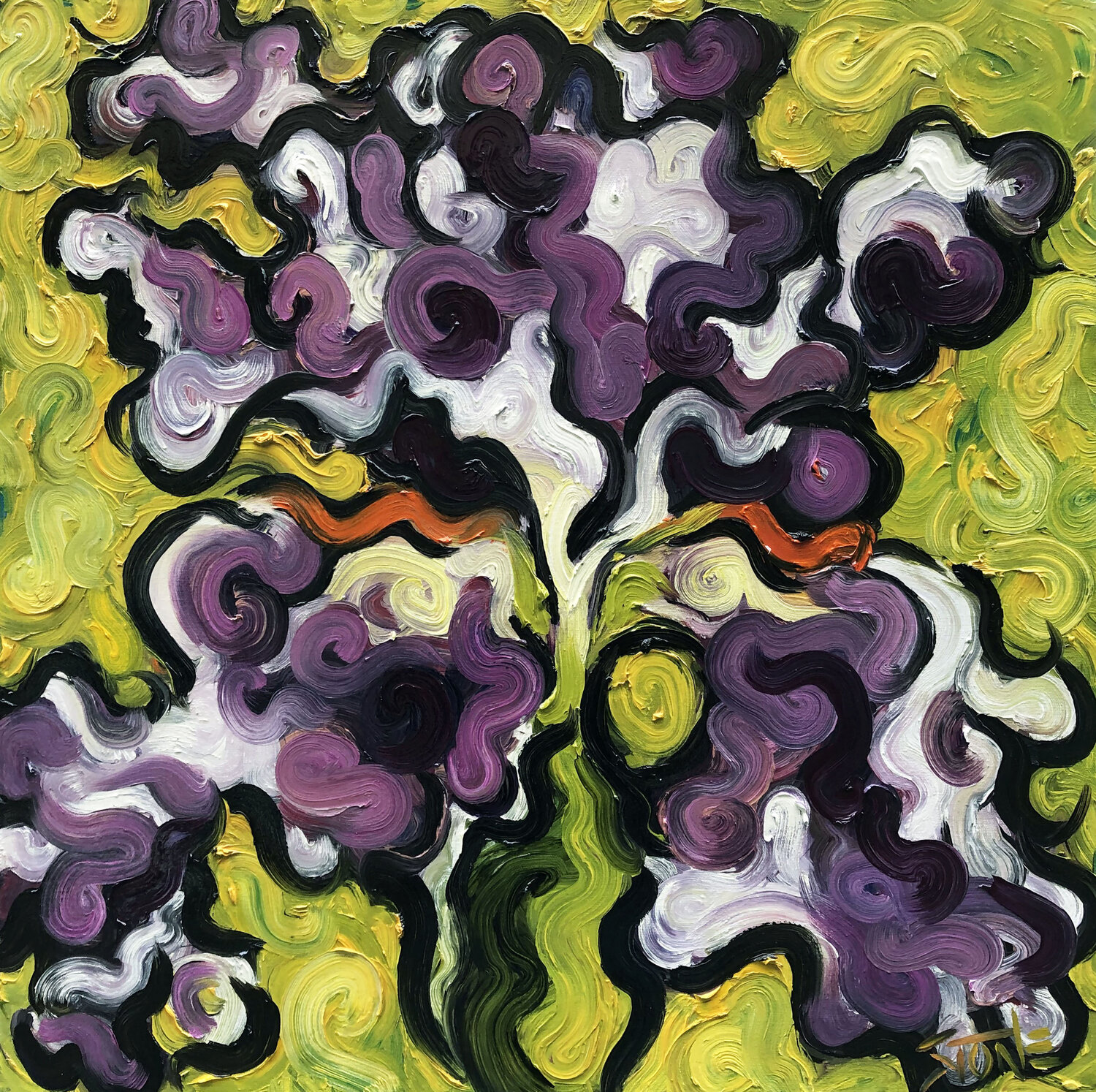 Funky Iris Bill Stone Original painting for sale