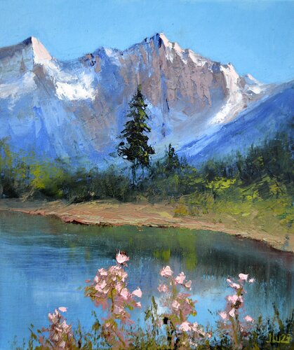 Mountain flowers by Elena Lukina, Painting for Sale on Select