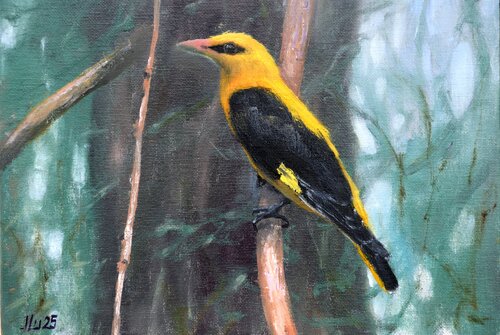 Bird in the forest by Elena Lukina, Painting for Sale on Select