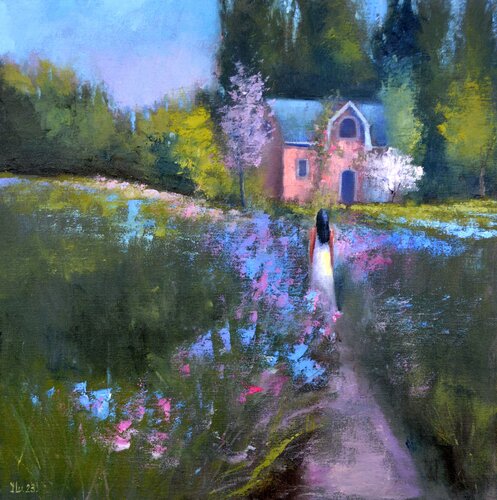 Beautiful garden by Elena Lukina, Painting for Sale on Select