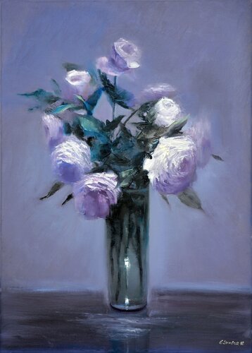 The Twilight Echo of Roses by Elena Lukina, Painting for Sale on Select