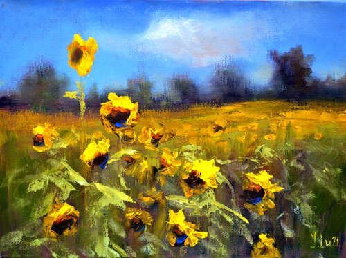 Solar Echoes: Miniature II by Elena Lukina, Painting for Sale on Select