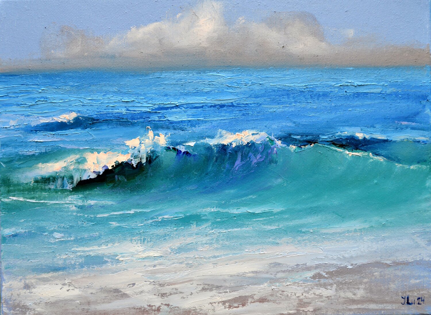 Luminous Coastline (2024) Elena Lukina Original painting for sale
