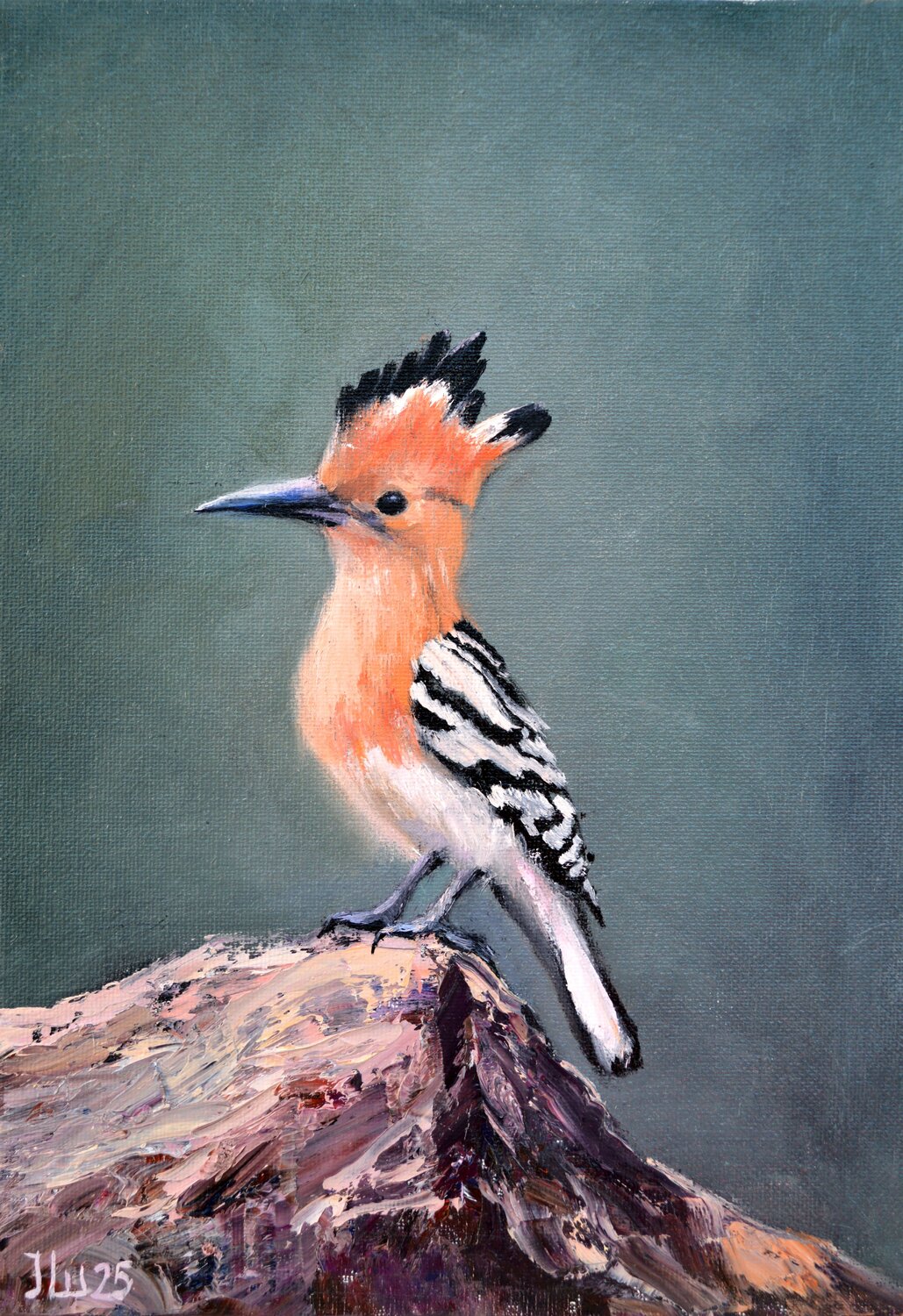 Hoopoe bird Elena Lukina Original painting for sale