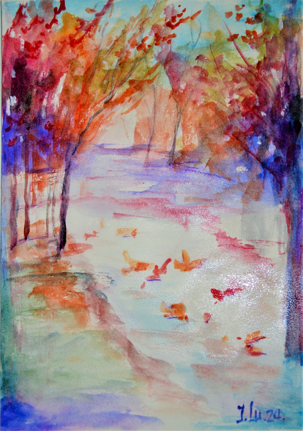 Autumn Mood: Light & Color Study Elena Lukina Original painting for sale