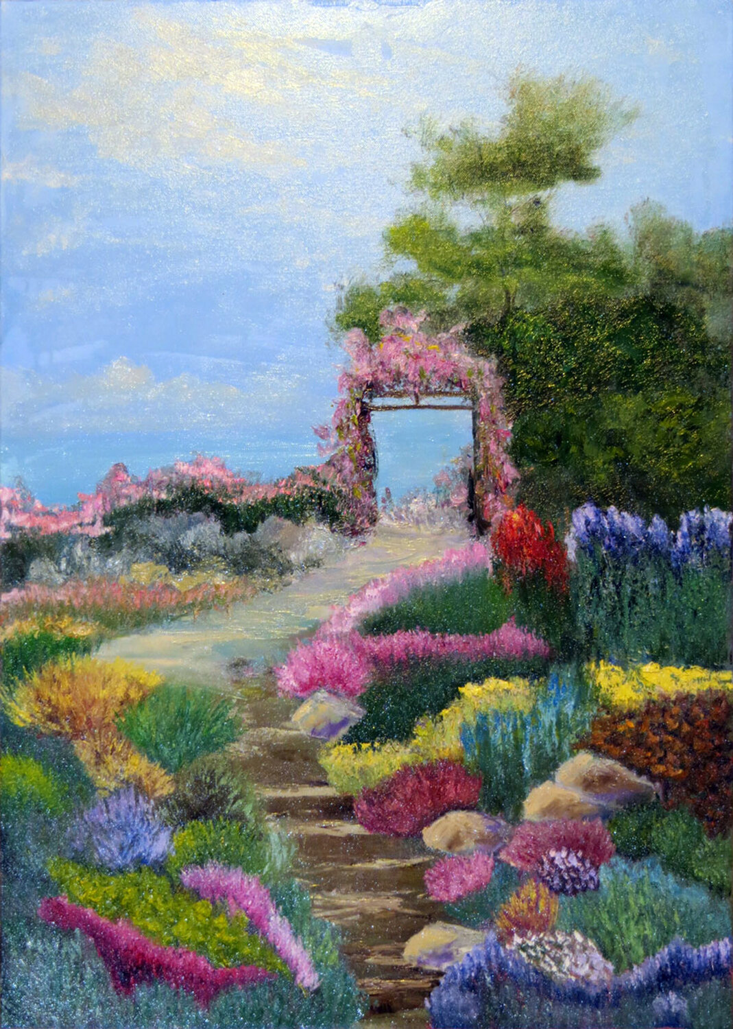 The Path to the Sunlit Arch Elena Lukina Original painting for sale