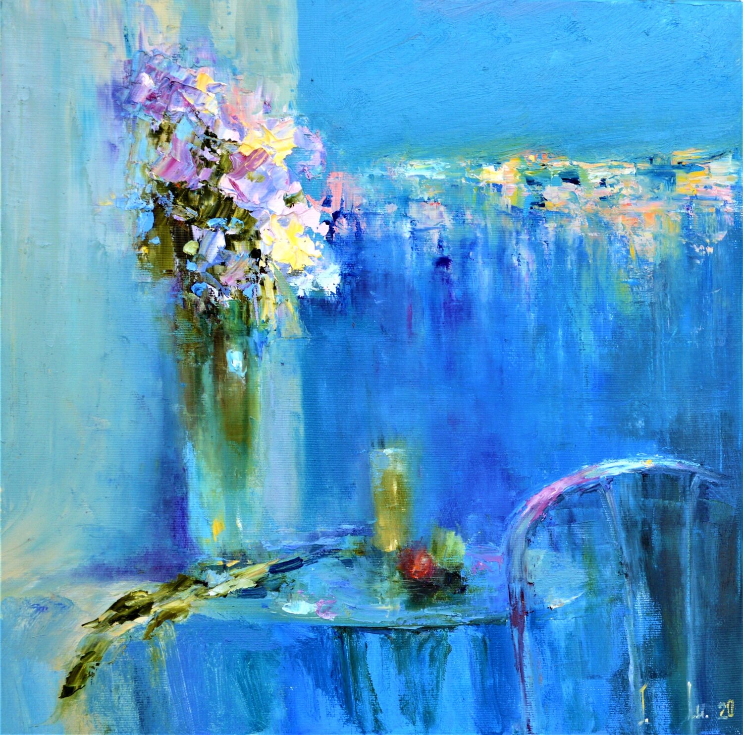 The Azure Solitude of a Fading Day Elena Lukina Original painting for sale