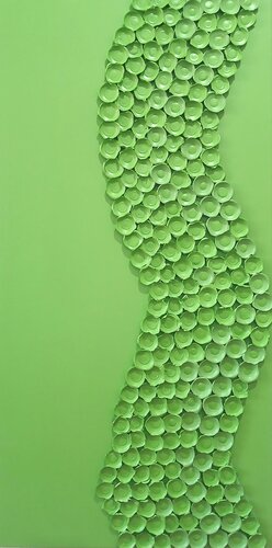 Flowerbomb 12 Green | Sculptural Painting by Julee Latimer, Painting for Sale on Select
