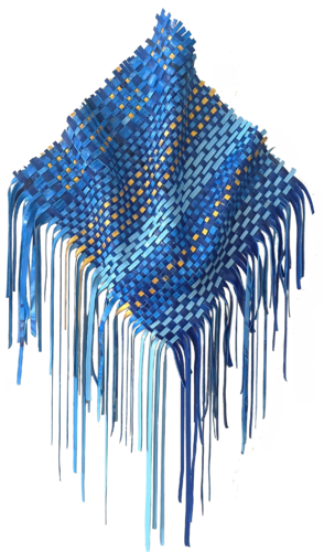 Spill 1 Blue | Sculptural woven paint artwork by Julee Latimer, Painting for Sale on Select
