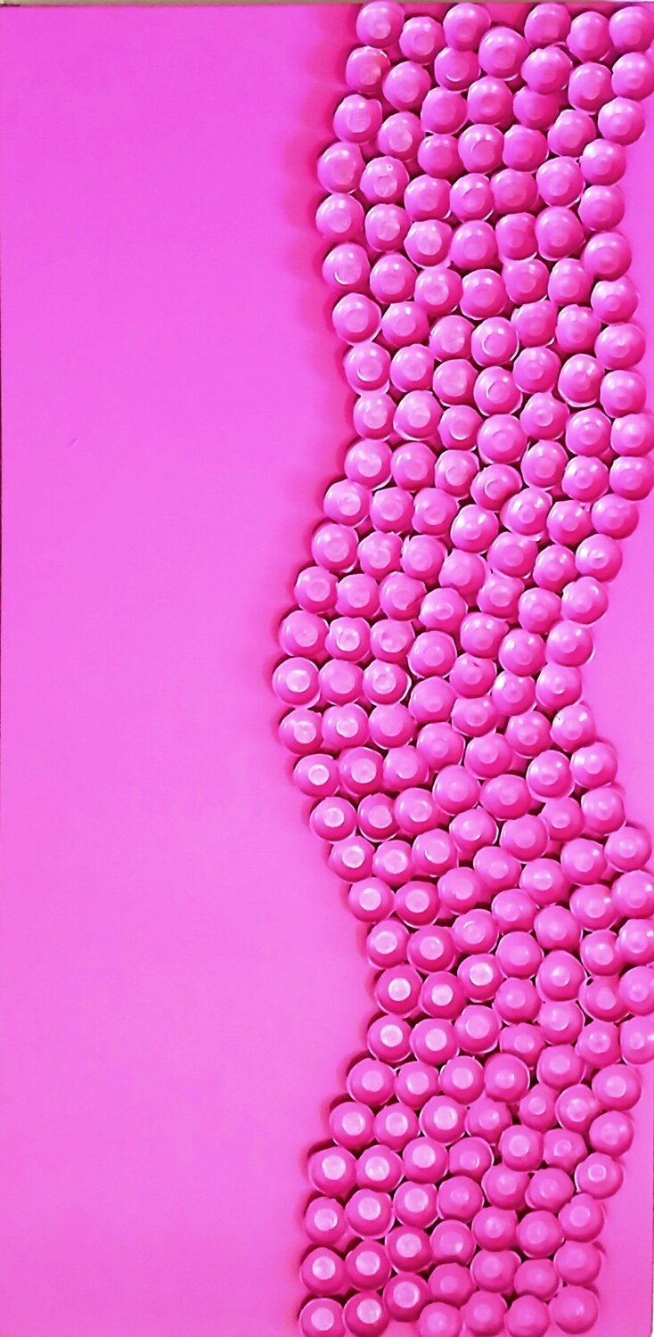 Flowerbomb 9 Pink | Sculptural Painting Julee Latimer Original painting for sale