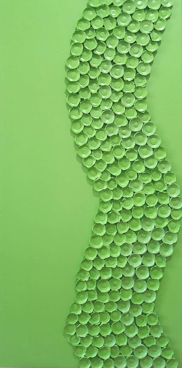 Flowerbomb 12 Green | Sculptural Painting Julee Latimer Original painting for sale