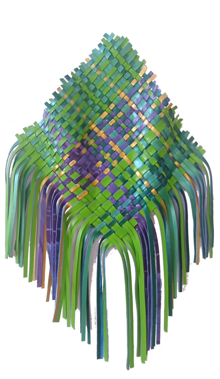 Swatch 4 Green | Sculptural woven paint artwork Julee Latimer Original painting for sale