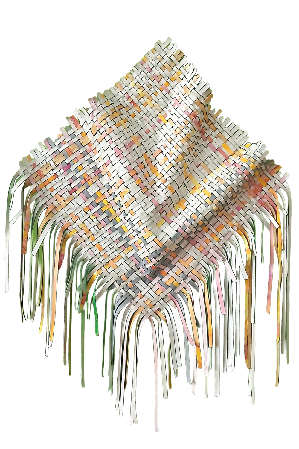 Spill 3 White | Sculptural woven paint artwork Julee Latimer Original painting for sale