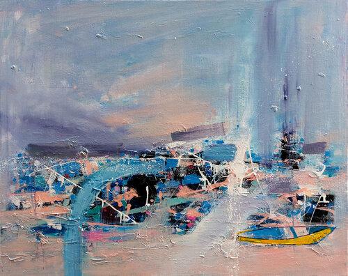 The Yellow Boat by Kamen Trifonov, Painting for Sale on Select
