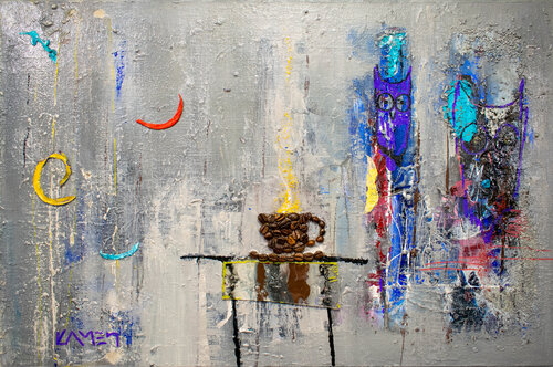 Midnight Coffee by Kamen Trifonov, Painting for Sale on Select