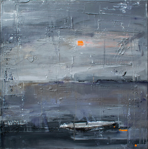 Orange Moon by Kamen Trifonov, Painting for Sale on Select