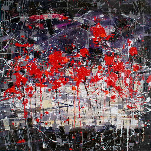 Poppies at Dusk 7 by Kamen Trifonov, Painting for Sale on Select