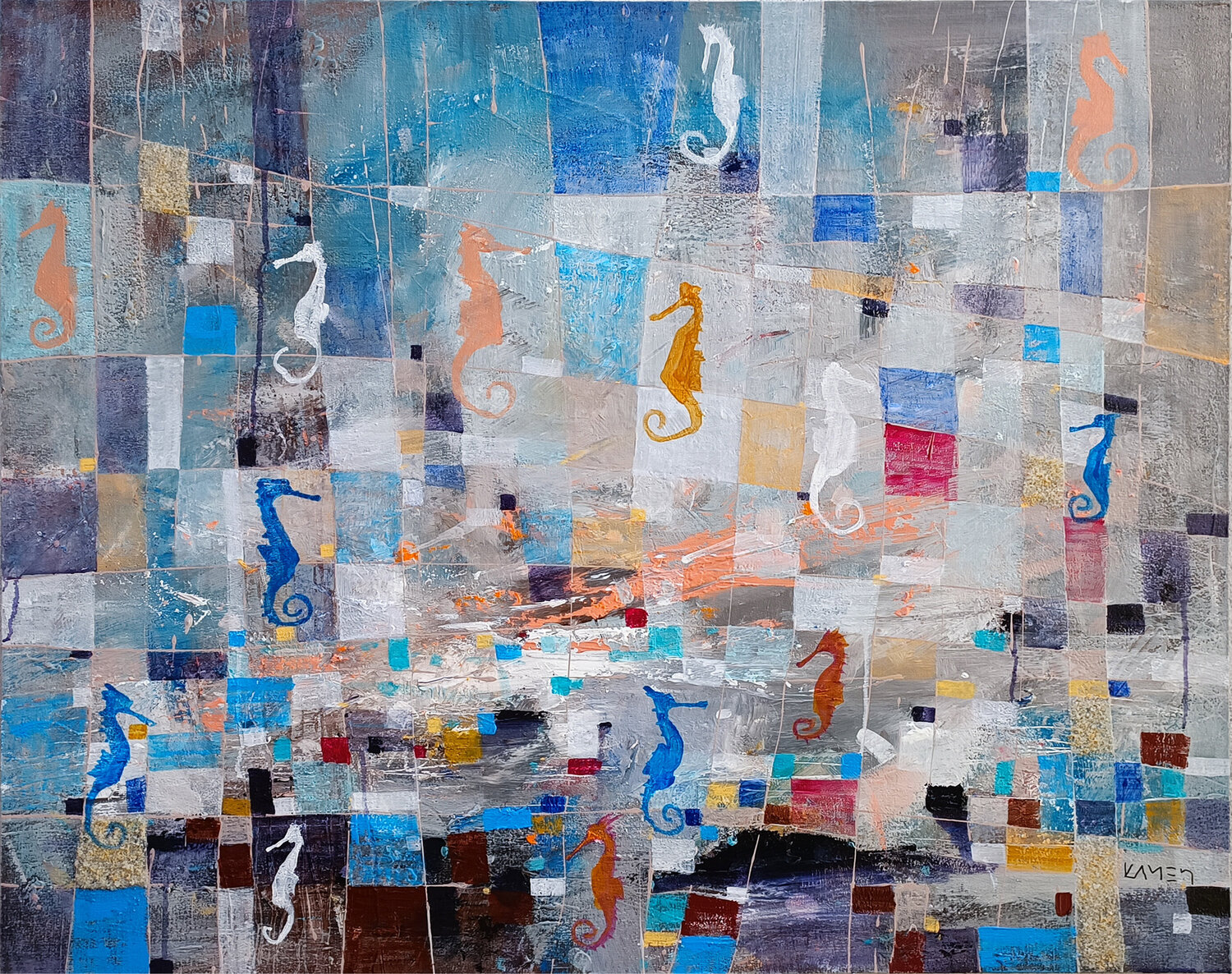 Seahorses Kamen Trifonov Original painting for sale
