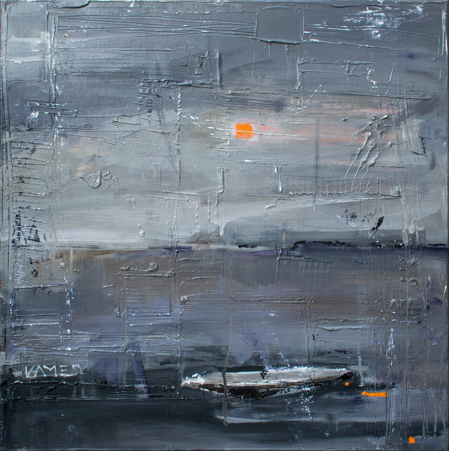 Orange Moon Kamen Trifonov Original painting for sale