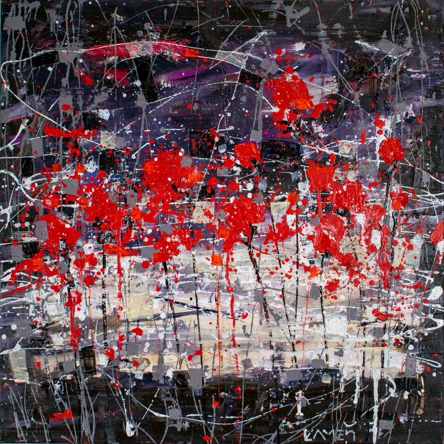 Poppies at Dusk 7 Kamen Trifonov Original painting for sale