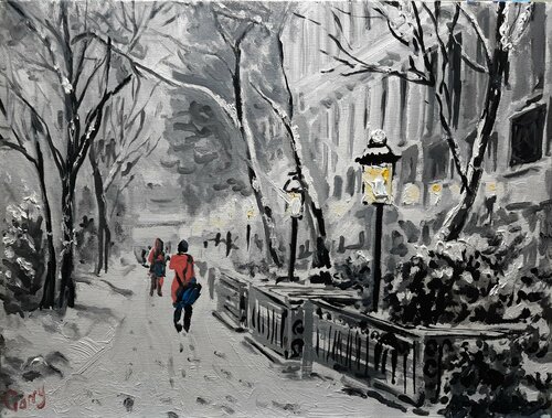 Winter landscape 01. New York. by Garry Arzumanyan, Painting for Sale on Select