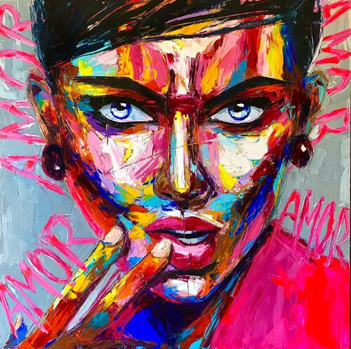 “AMOR Or Nothing Concrete” by Lina Redford, Painting for Sale on Select
