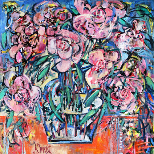 Peonies. by Nicolai Ostapenco (N.Swiristuhi), Painting for Sale on Select